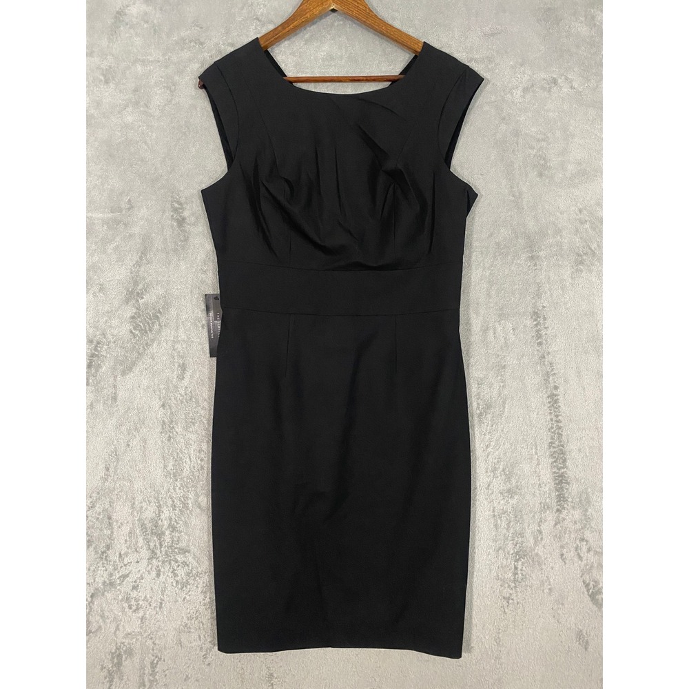 The Limited Dress Sz 10 Black Sheath Pleated Sleeveless New LBD Professional